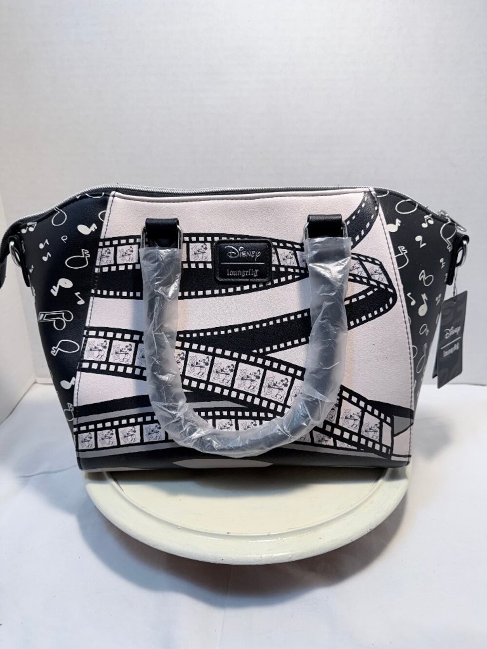 New Loungefly Disney Mickey Mouse Steamboat Willie Film Strip Satchel Bag